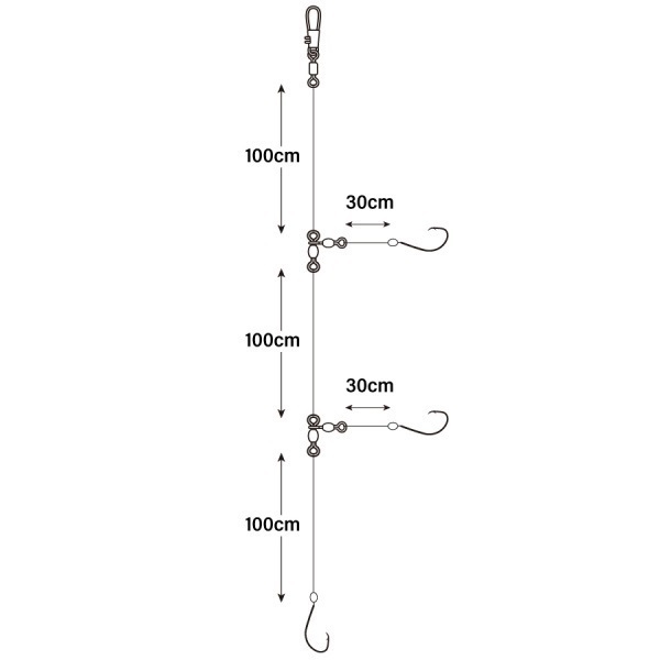 ライト深海吹流しショート【船釣り仕掛け/天秤・吹流し仕掛け/アカムツ釣り】 